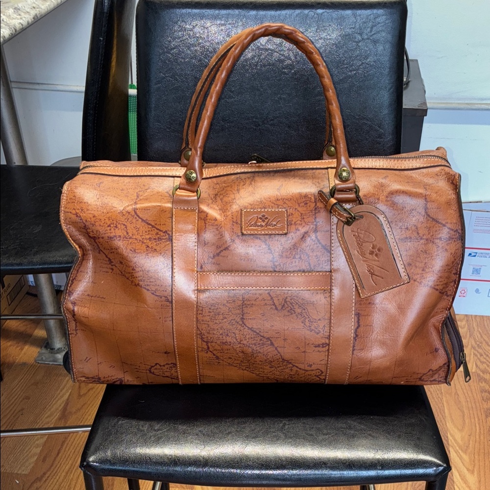 Patricia Nash Tan Leather Duffel Bag